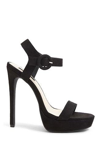 Forever 21 Faux Suede Platform Heels , Black