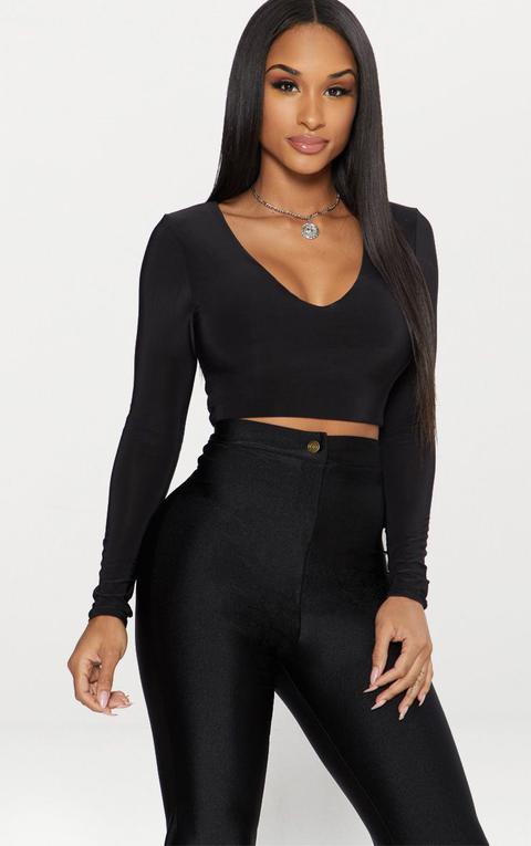 black v neck top