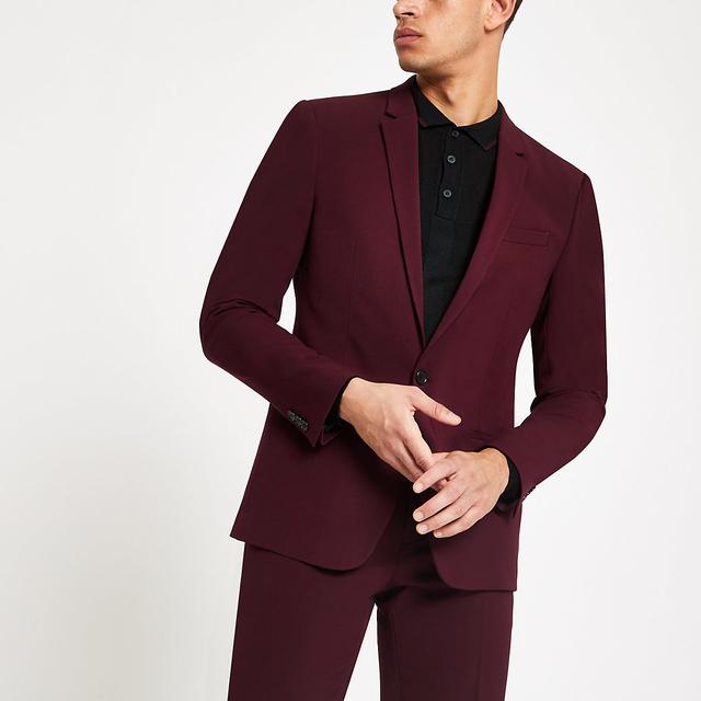 burgundy suit river island