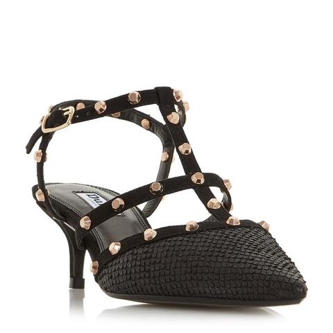 Studded Strap Kitten Heel Shoe