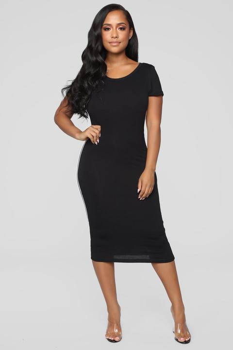 Go Get It Girl Midi Dress - Black