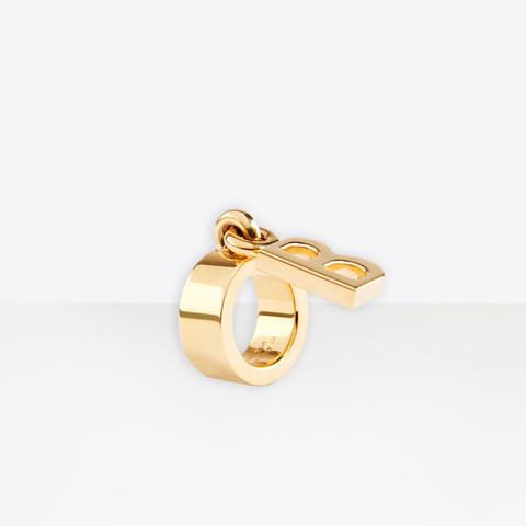 B Ring In Gold Brass