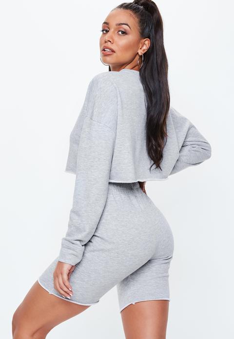 Ensemble Gris Sweat Court Et Short