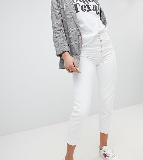 Stradivarius Mom Jean-white