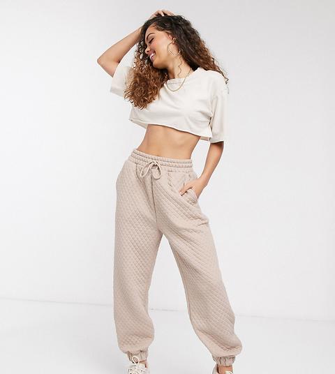 Asos Design Petite - Jogger Matelassé-beige