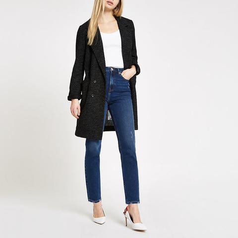 Black Long Line Jersey Blazer