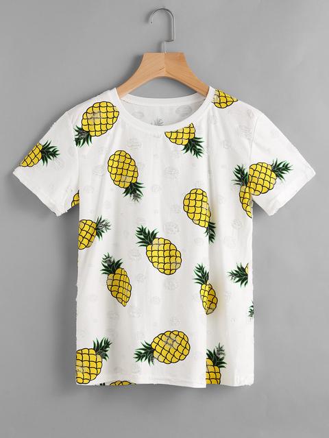 Tshirt Con Stampa Di Ananas