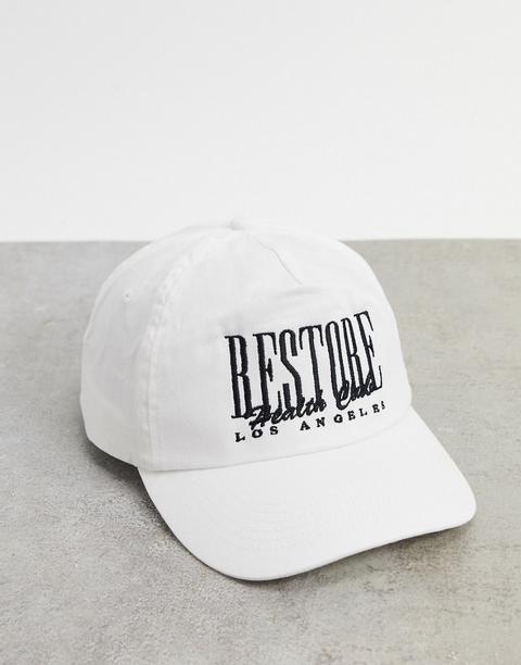 Asos Design Baseball Cap With Logo In White