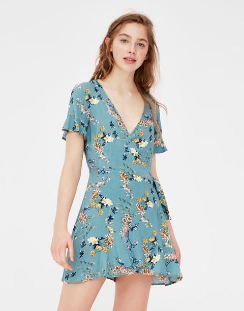 Short Sleeve Wrap Dress from Pull and ...