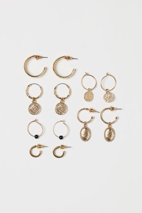 H & M - 6 Pares De Pendientes De Aro - Oro