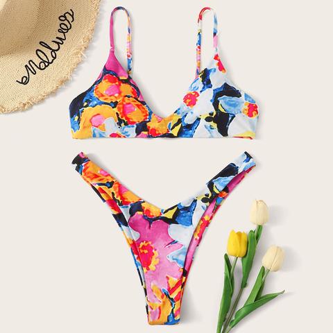 Set Bikini Con Cinghia E Stampa Floreale