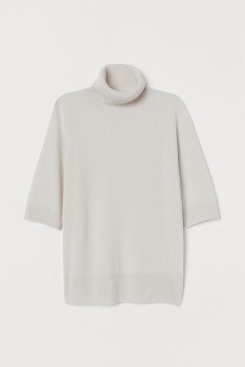Cashmere Polo-neck Jumper - White
