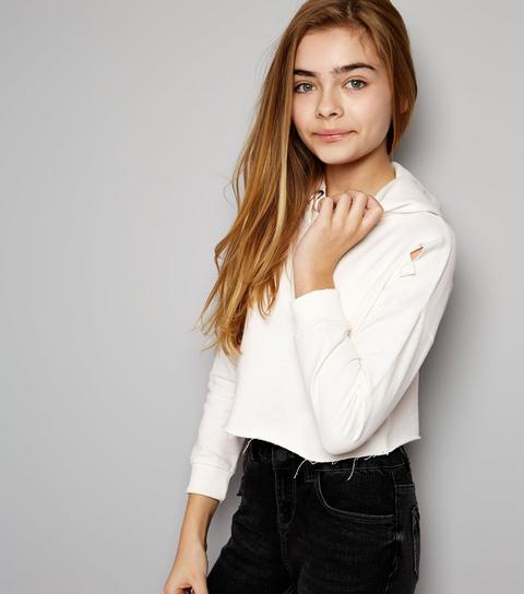 ripped cropped hoodie