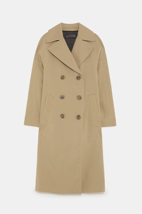 Long Double-breasted Trench Coat