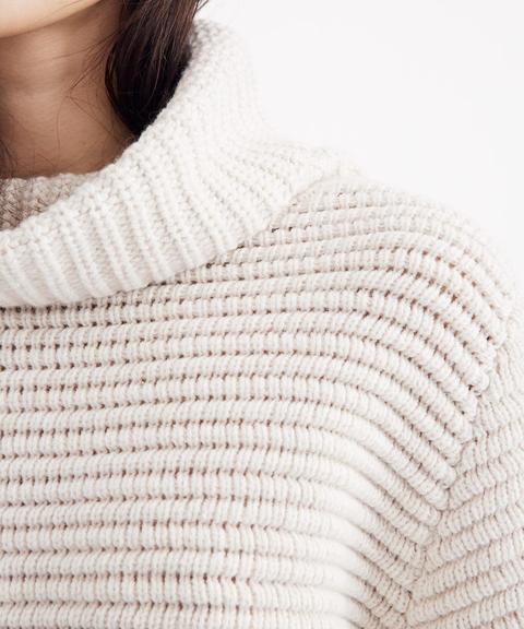 Side-button Turtleneck Sweater