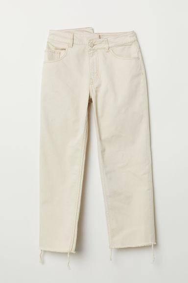 H & M - Straight High Jeans - Beis