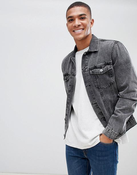 New Look - Giacca Di Jeans Grigio Slavato - Grigio