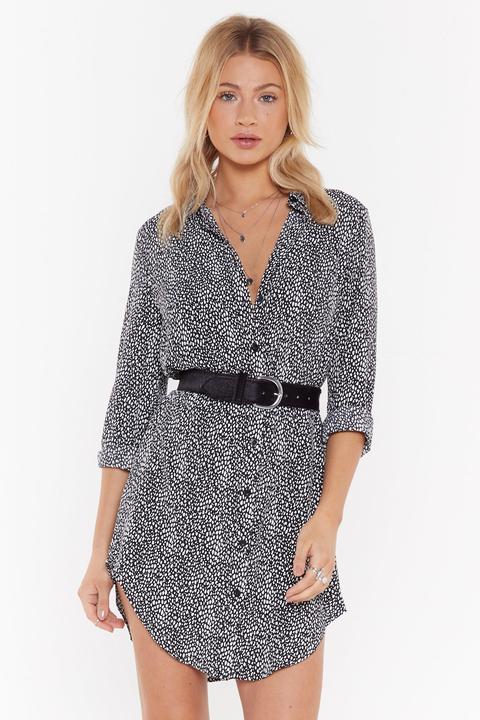 Womens Spot To Love You Abstract Relaxed Shirt Dress