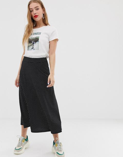 Falda Midi Con Diseño De Lunares De Jdy