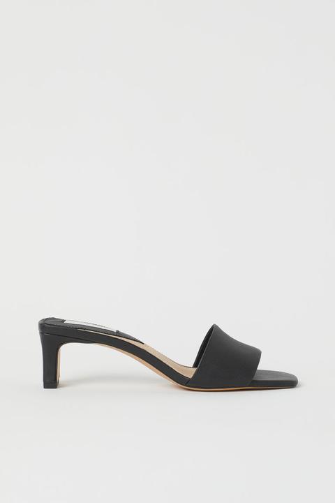 Sandales En Cuir - Noir