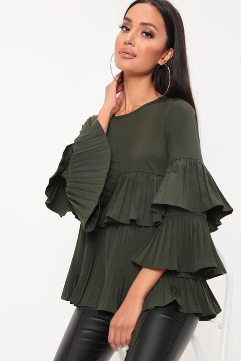 Pleated Long Sleeve Top