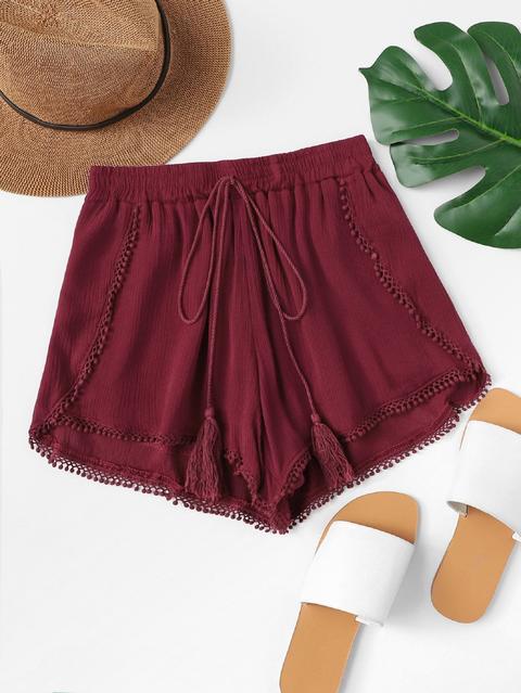 Short Tassel Tie Shorts In Pizzo