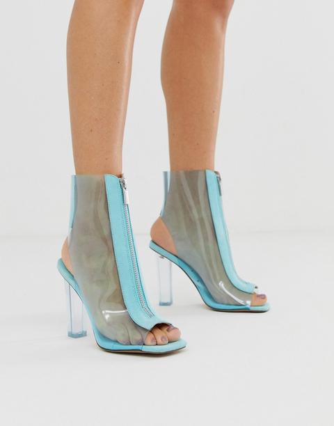 Botas De Tacón Transparentes Energise De Asos Design-azul