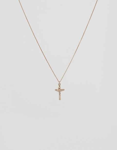 Chained & Able - Collana Oro Con Crocifisso Piccolo - Oro