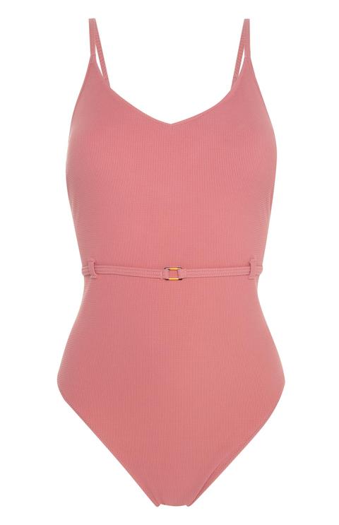 Bañador Rosa Con Cinturón