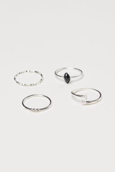 H & M - Pack De 4 Anillos - Plata