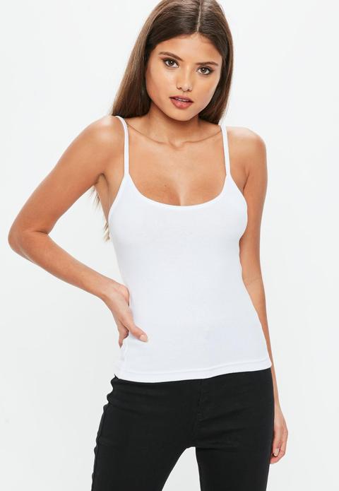 White Strappy Cami Vest, White