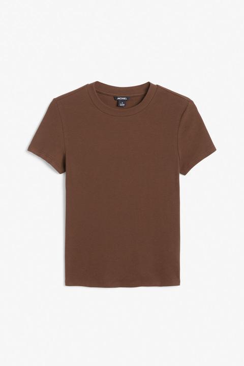 Ribbed Tee - Beige
