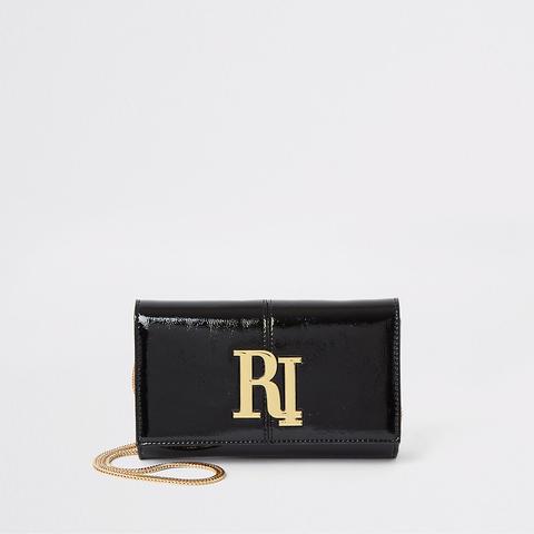 Black Patent Ri Underarm Bag