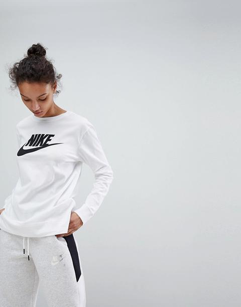 Nike - Maglia Bianca A Maniche Lunghe - Bianco