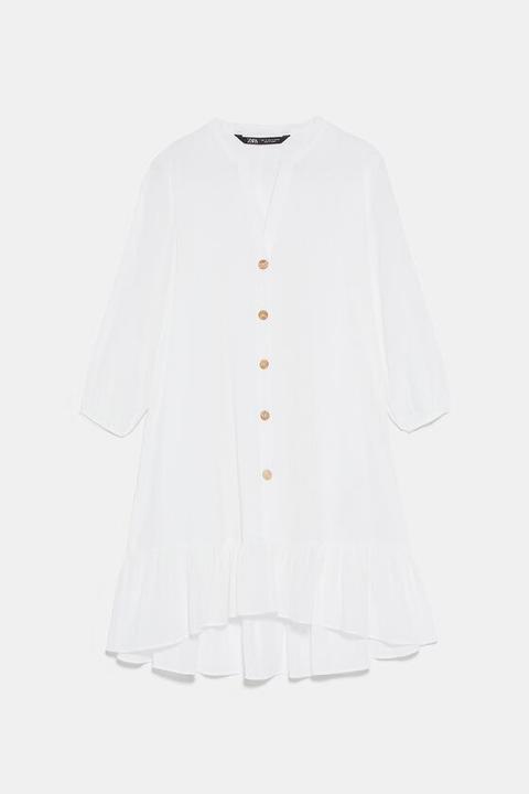 Vestito Texture Con Volant