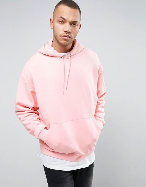 Asos - Felpa Oversize Con Cappuccio Rosa - Rosa