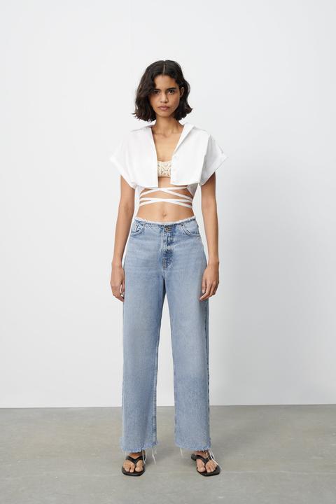 Jeans Z1975 Wide Leg Cintura Desflecada