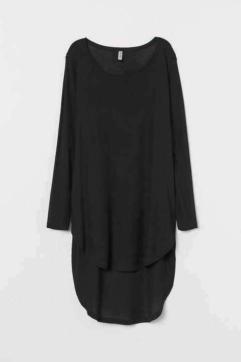 H & M - Maglia Lunga In Jersey - Nero
