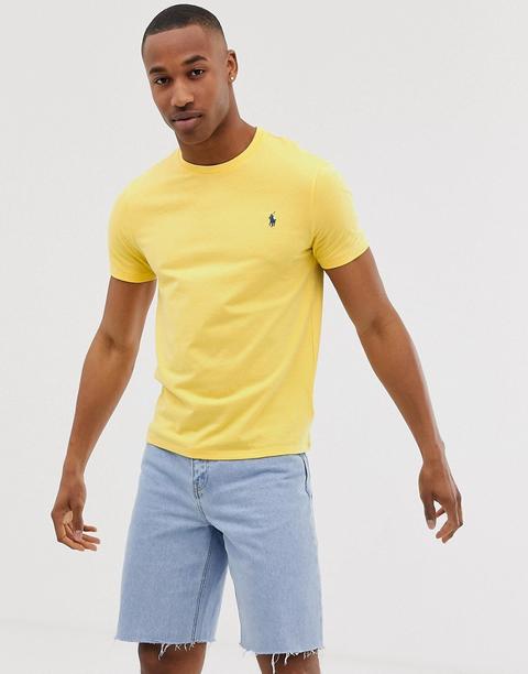 Camiseta Amarillo Con Logo De Jugador De Polo Ralph Lauren