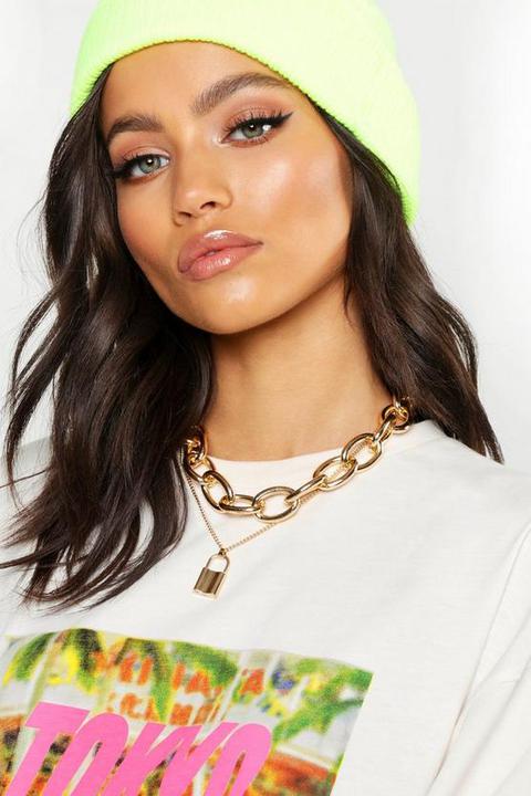 Chunky Chain & Padlock Layered Necklace