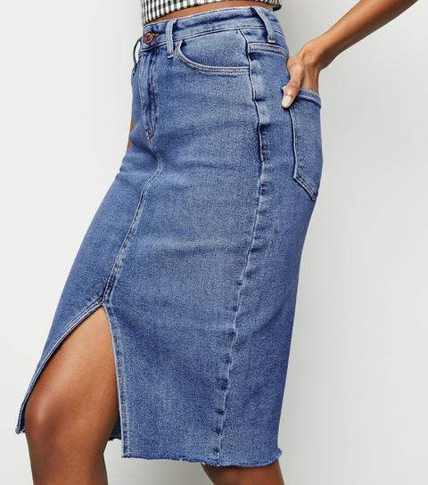 new look denim pencil skirt