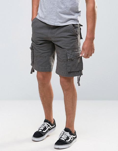 Bellfield - Pantaloncini Cargo Stile Militare - Verde