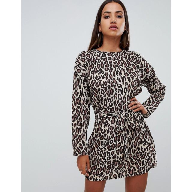 prettylittlething leopard print dress