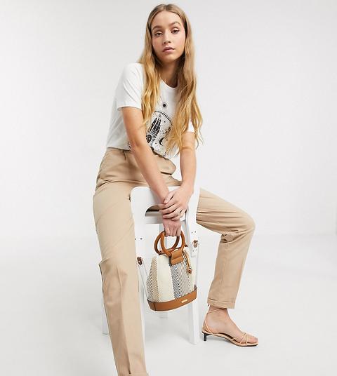 Asos Design Tall Chino Trousers In Stone-neutral