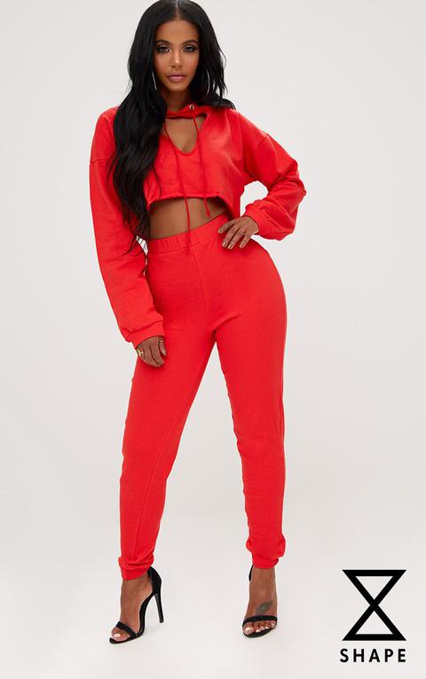 Shape Red Elastic Bottom Joggers