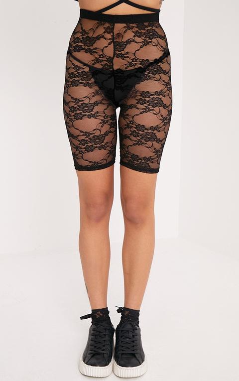 black lace cycling shorts