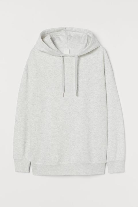 H & M - Felpa Oversize Con Cappuccio - Grigio