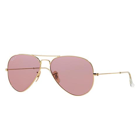 Aviator Classic Unisex Sunglasses Lentes: Rosa Polarizadas, Montura: Oro