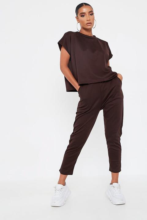 Chocolate Boxy Lightweight Ponte Loungewear Set