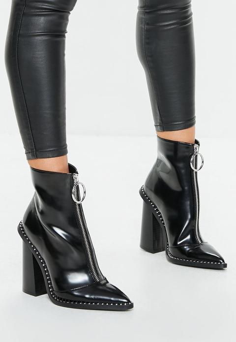 missguided zip front boots